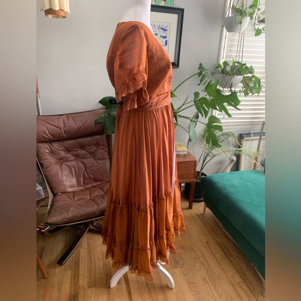 NWT , Mac Duggal Rust Midi Dress - Picture 4 of 7